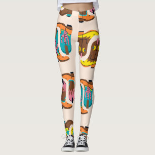 Leggings Cowboy Boots salvajes de Occidente: Modelo de conc