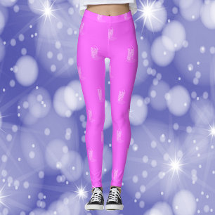 Leggings Cowboy Boots Stars Pink Pattern