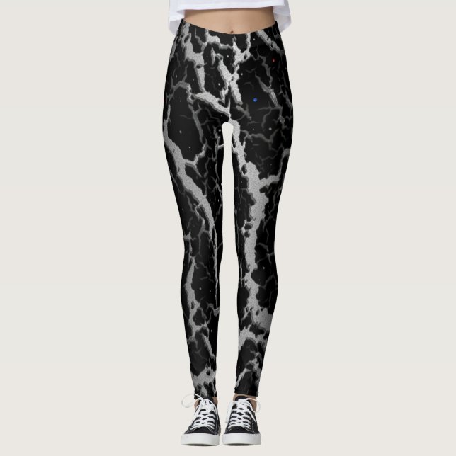 Leggings Cracked Space Lava - White/Black (Anverso)