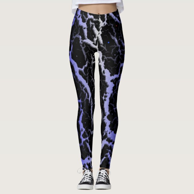 Leggings Cracked Space Lava - White/Blue (Anverso)