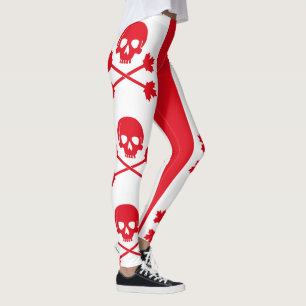 Leggings Cráneo canadiense y bandera pirata del pirata