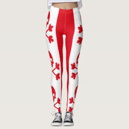 Leggings Cráneo canadiense y bandera pirata del pirata