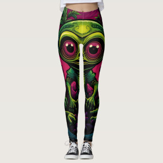 Leggings cráneo de amor alienígena buen humor suerte