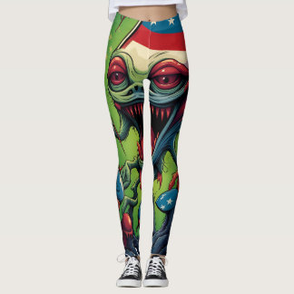 Leggings cráneo de amor alienígena divertido buen humor arc