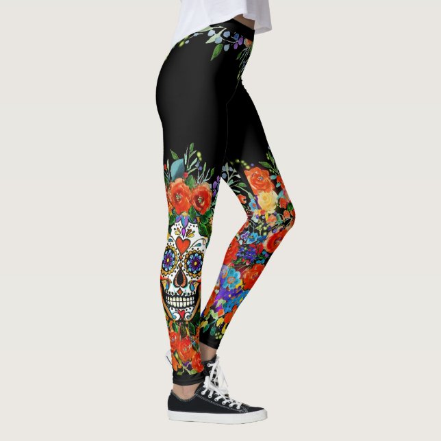 Leggings Cráneo del azúcar floral (Derecha)