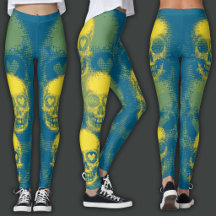 Cráneo Edgy | Amarillo y Cian Oscuro