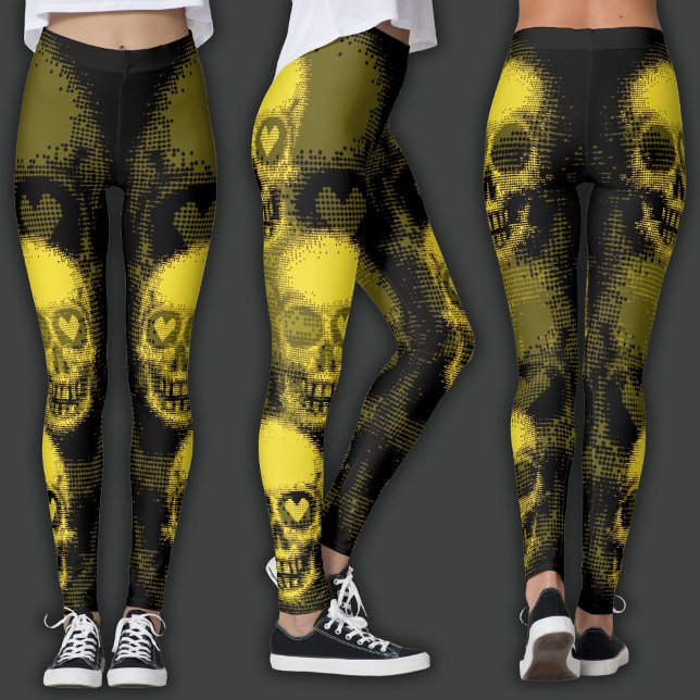 Leggings Cráneo Edgy | Amarillo y Negro (Subido por el creador)
