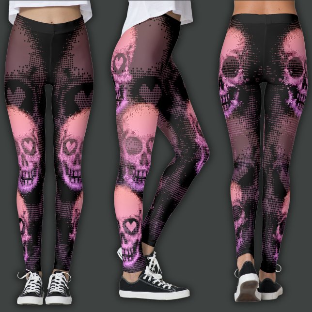 Leggings Cráneo Edgy | Rosa y Negro (Subido por el creador)