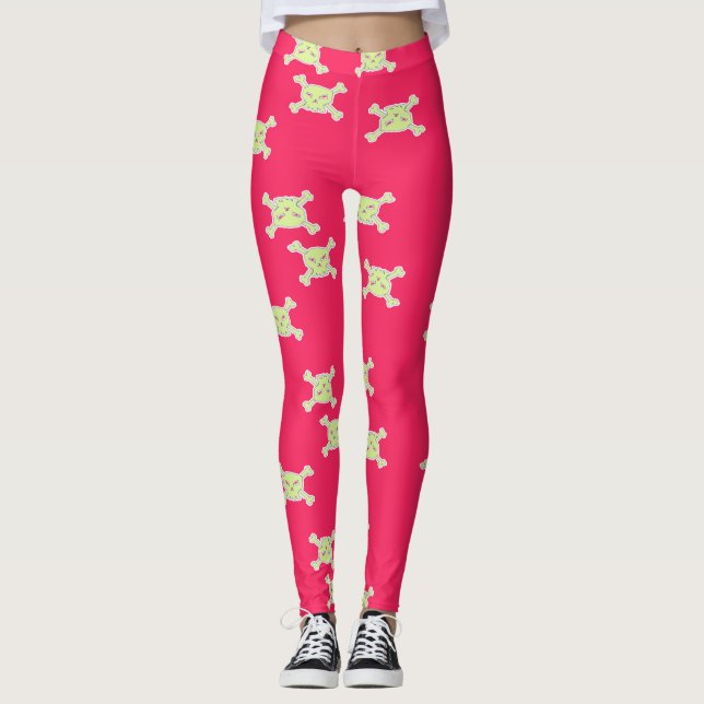Leggings cráneo verde y huesos (Anverso)