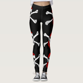 Leggings Cráneo y bandera pirata del pirata