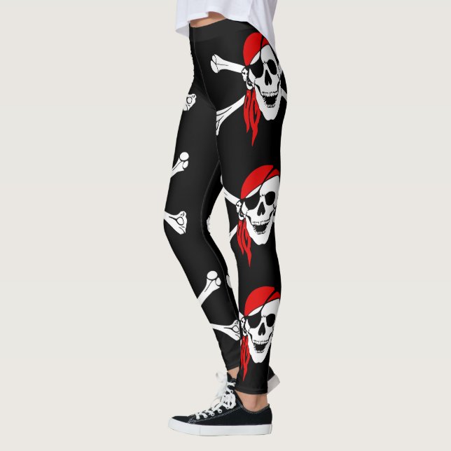 Leggings Cráneo y bandera pirata del pirata (Izquierda)