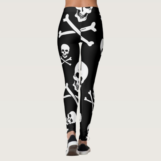 Leggings Cráneo y polainas de la bandera pirata (Reverso)