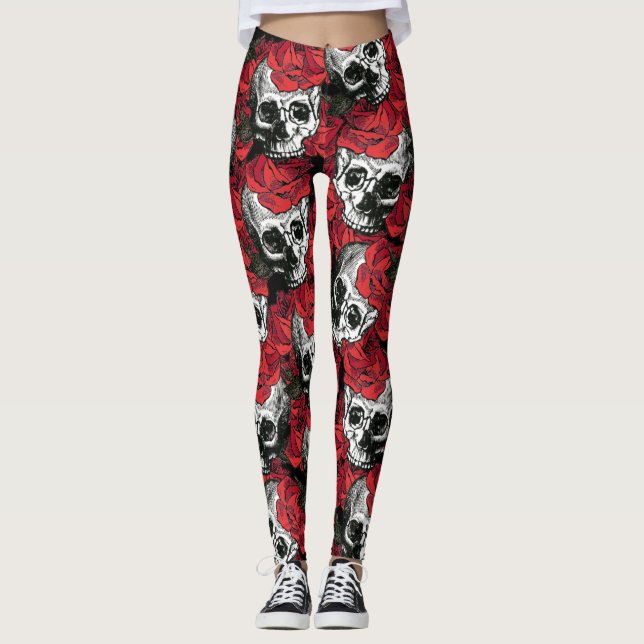 Leggings cráneo y rosas (Anverso)