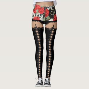 Leggings Cráneos y traje de los rosas