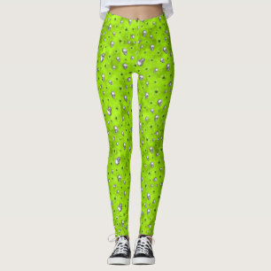 Leggings Cránulos verdes y diseño de la serie de girasoles 