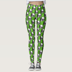 Leggings Cránulos verdes y diseño de la serie de girasoles