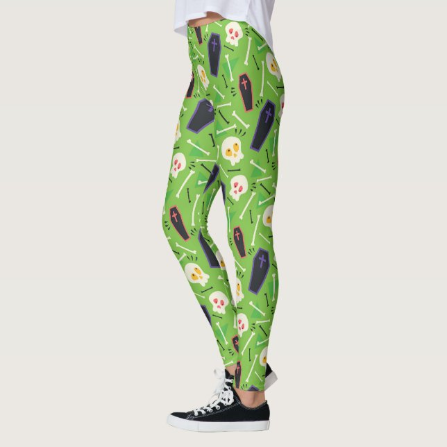 Leggings Cránulos Y Coffins Halloween (Izquierda)
