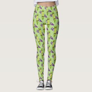 Leggings Crayón verde púrpura Crayon Artista de maestros de