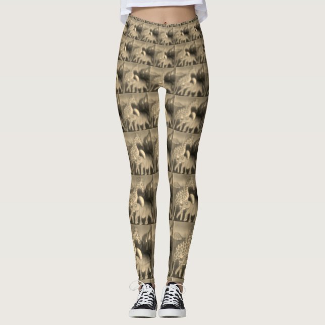 Leggings Crea tu propia bella imagen de la jirafa elefante (Anverso)