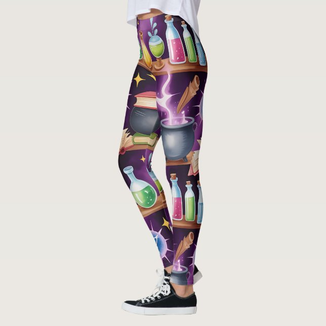 Leggings Crea Tu Propia Biblioteca de Poder de Poción Púrpu (Izquierda)