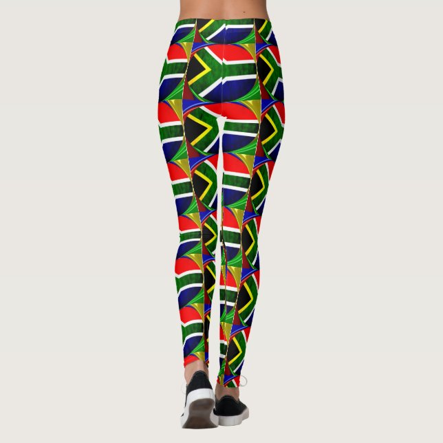 Leggings Crea tu propia colorida impresión sudafricana (Reverso)