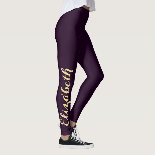 Leggings Crea tu propia Moda con estilo morado personalizad (Derecha)