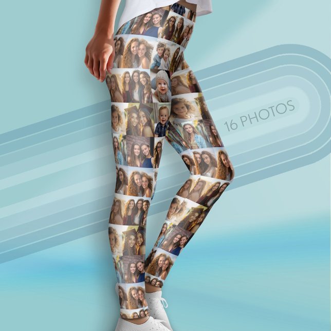 Leggings Crea tu propio Collage de fotos - 16 fotos (Custom Leggings with 16 photos)