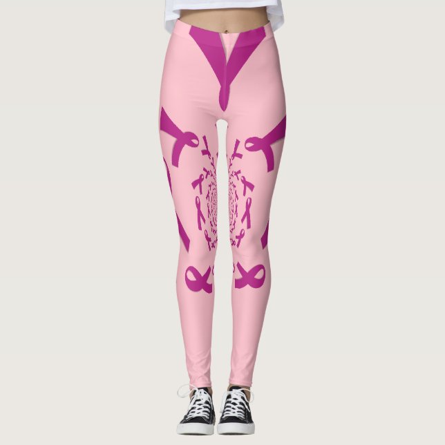 Leggings Crea tu propio cuidado para el cáncer de cinta ros (Anverso)