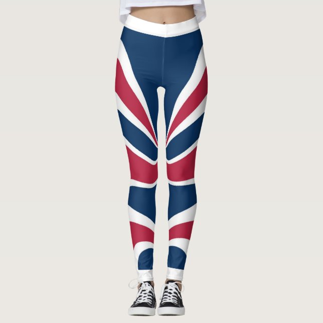 Leggings Crea tu propio diseño azul rojo blanco (Anverso)