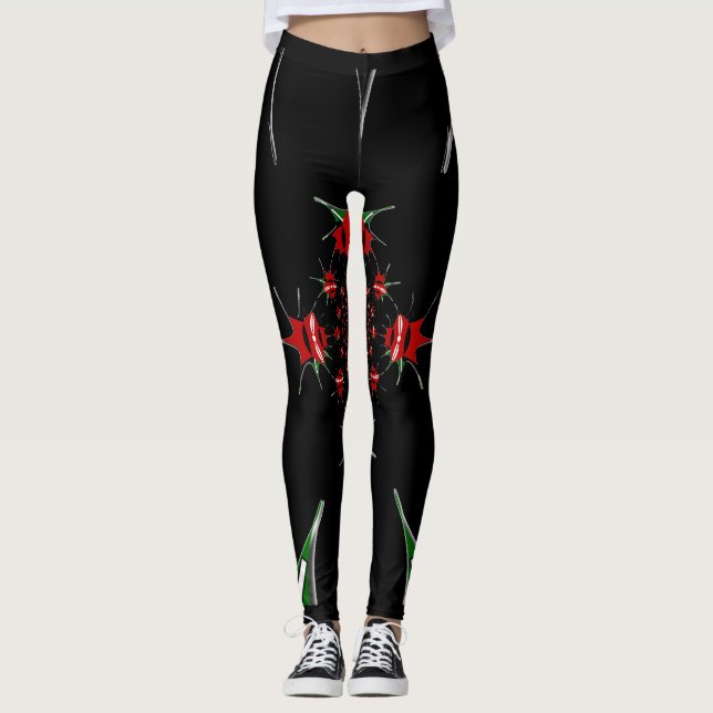 Leggings Crea tu propio Rojo Negro y Vivo (Anverso)