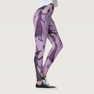 Leggings Crea tus propias brujas negras púrpura celestiales