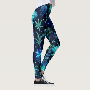 Leggings Crea tus propias flores silvestres azul verdoso et