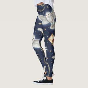 Leggings Crea tus propias grandes cartas de búho blanco