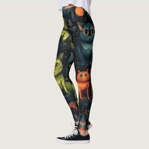 Leggings Crea tus propios gatos murciélagos duendes salvaje