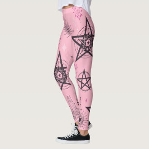 Leggings Crea tus propios pentagramas negros con cristales