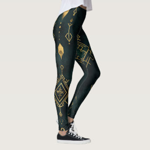 Leggings Crea tus propios símbolos arcanos dorados turquesa