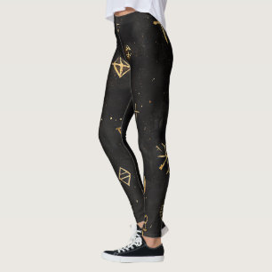 Leggings Crea tus propios símbolos de bruja dorados negros
