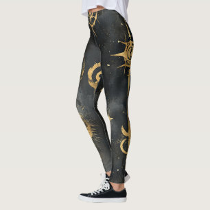 Leggings Crea Tus Propios Símbolos Mágicos Dorados Negros