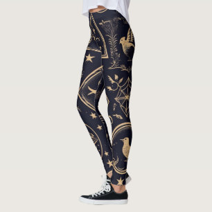 Leggings Crea tus Propios Símbolos Sagrados de Oro Negro