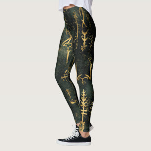Leggings Crea Tus Propios Símbolos Sagrados Dorados Turques