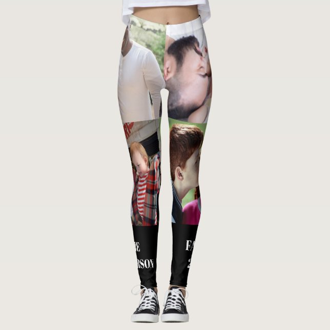 Leggings Crear su propio Collage de fotos 4 fotos (Anverso)