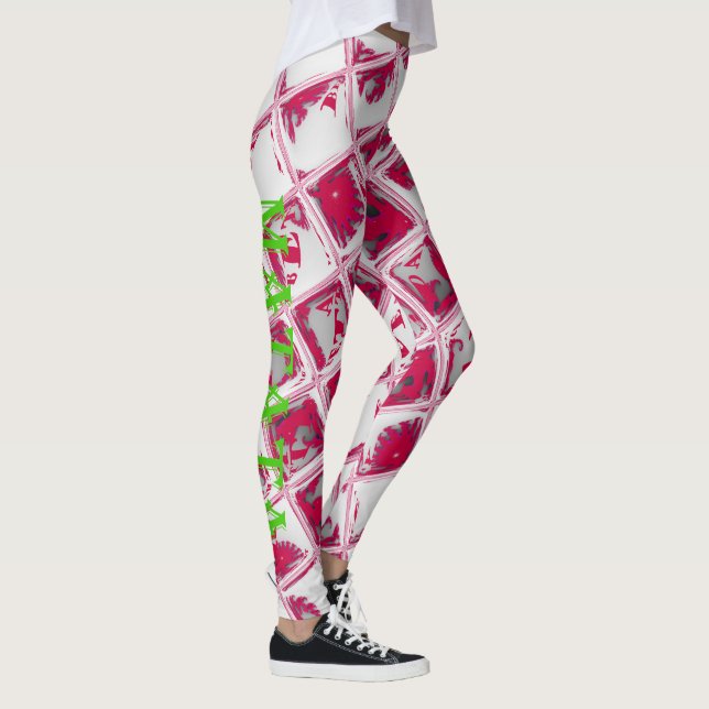 Leggings Crear su propio cuadrado Hakuna Matata rojo único (Derecha)