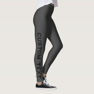 Leggings Crear su propio texto de Personalizado negro mate
