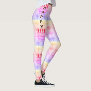 Leggings Crear tus propias piernas divertidas de cumpleaños