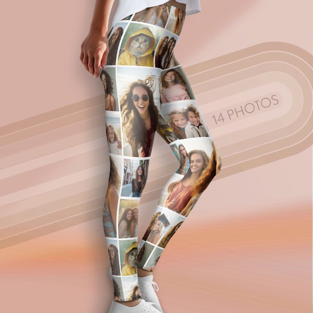 Leggings Crear un Collage de fotos Personalizado - 14 fotos (Custom Photo Leggings - 14 Photo Collage)