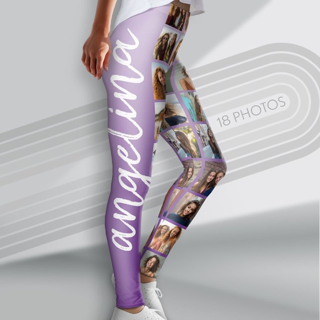 Leggings Crear un Collage de fotos Personalizado 18 Fotos p (Custom Photo Leggings with 18 Photos)