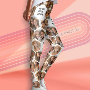 Leggings Crear un Collage de fotos Personalizado 6 Honeycom