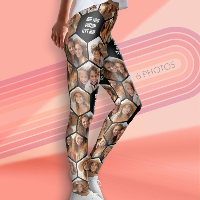 Leggings Crear un Collage de fotos Personalizado 6 Honeycom (Custom Leggings with Photo Collage)