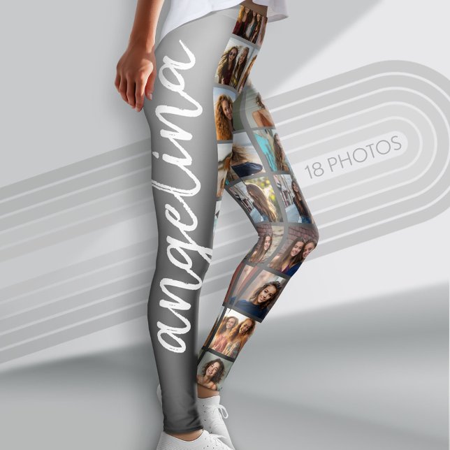 Leggings Crear un Collage de fotos Personalizado con 18 fot (Custom Photo Leggings with 18 Photos)
