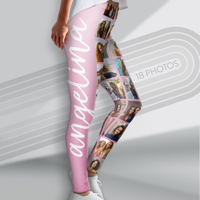 Leggings Crear un Collage de fotos Personalizado con 18 fot (Custom Photo Leggings with 18 Photos)